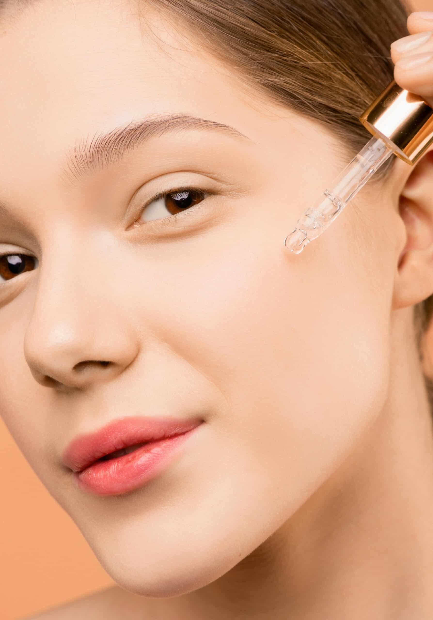 Woman Treating Her Skin in Skincare Routine